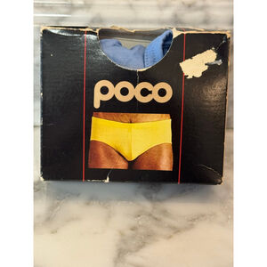 Vintage 1977 POCO Brief Jockey Mens Underwear Blue Low Rise NOS Size L Box
